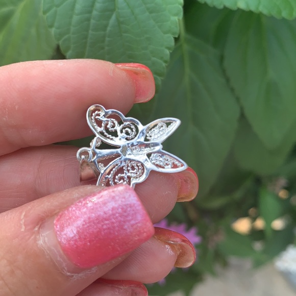 Sterling Silver Small Butterfly Pendant or Charm - Picture 8 of 16